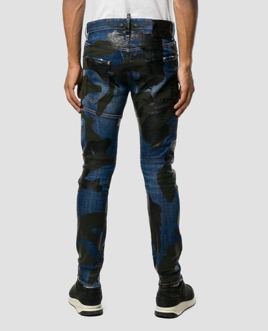  DSQUARED2 - Quần jeans nam slim fit phối vằn 