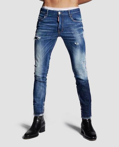  DSQUARED2 - Quần jeans nam wash bạc phom slim fit 