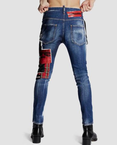  DSQUARED2 - Quần jeans nam họa tiết in ảnh 