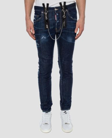  DSQUARED2 - Quần jeans nam phối dây xích bi 