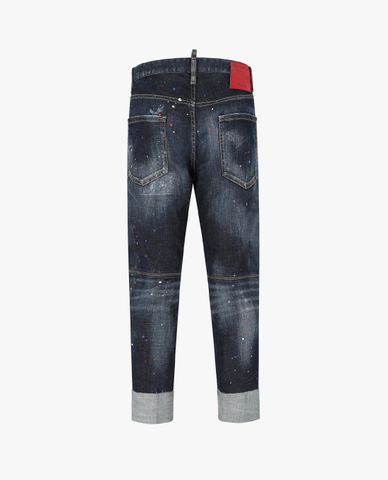  DSQUARED2 - Quần jeans nam phom ôm wash bạc rách vải Sailor 