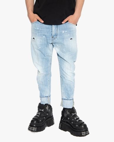  DSQUARED2 - Quần jeans baggy nam wash bạc bụi bặm 