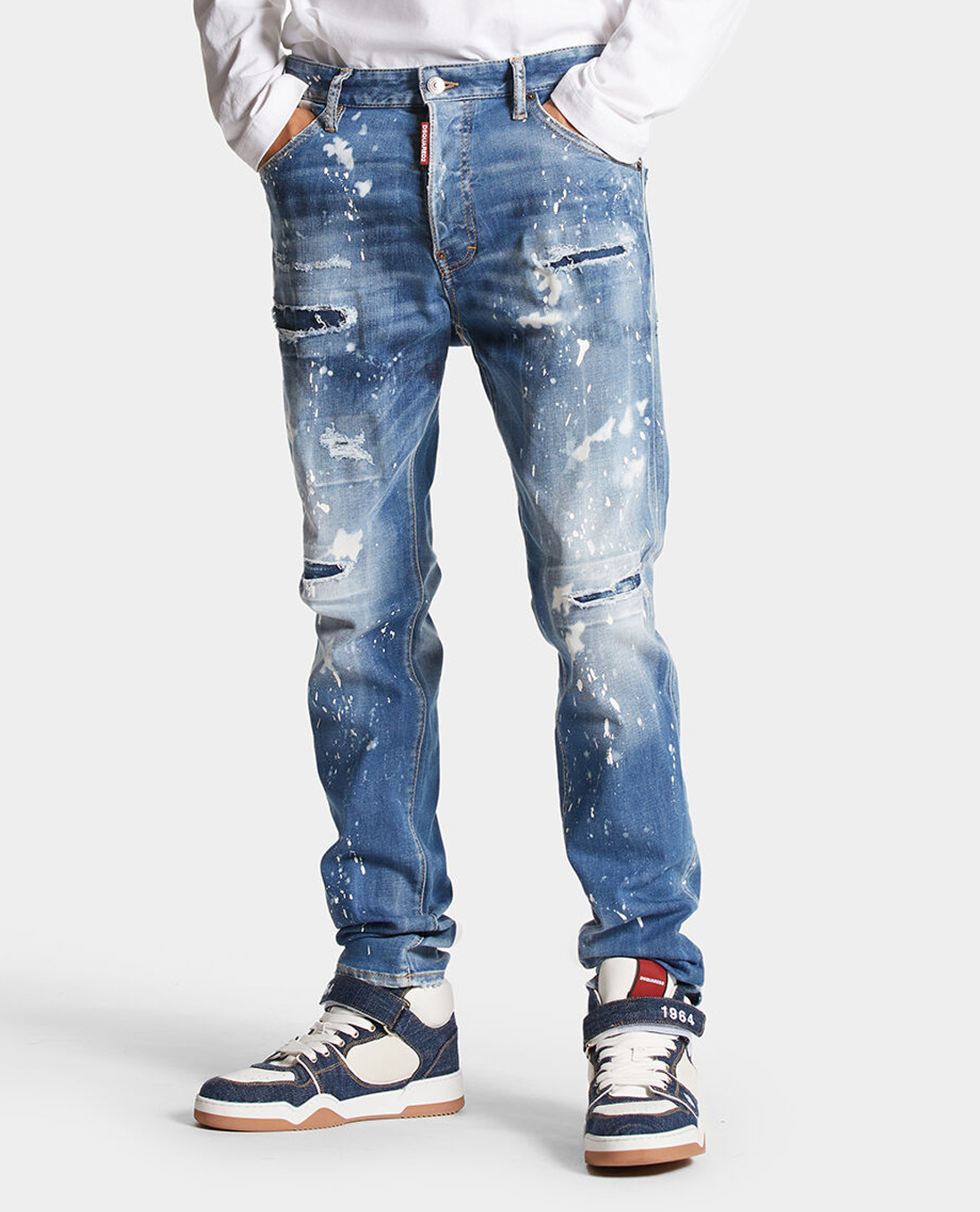 DSQUARED2 - Quần jeans nam phom ôm Medium Iced Spots Wash Cool Guy