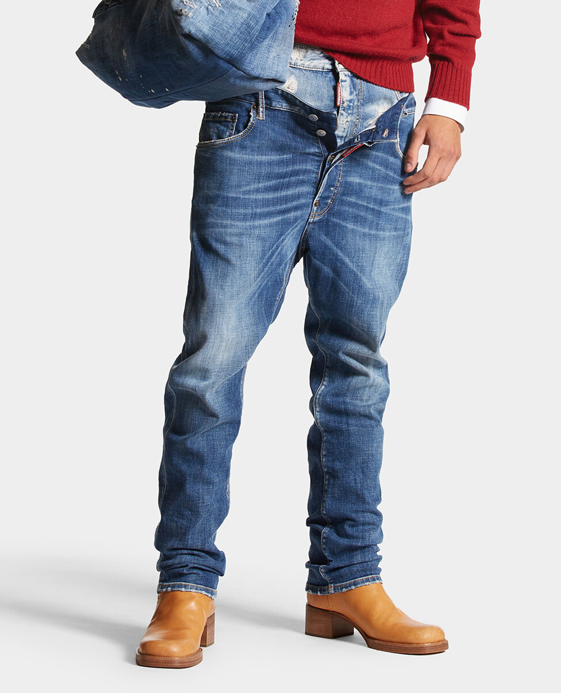 DSQUARED2 - Quần jeans nam phom ôm wash bạc 642 Twin Pack