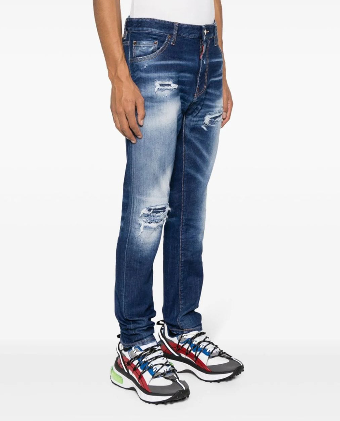 DSQUARED2 - Quần jeans nam phom ôm rách gối thời thượng