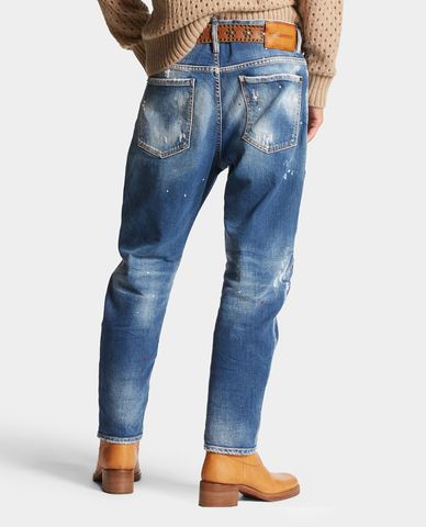  DSQUARED2 - Quần jeans nam phom ôm Medium Worn Out Booty Wash Bro 