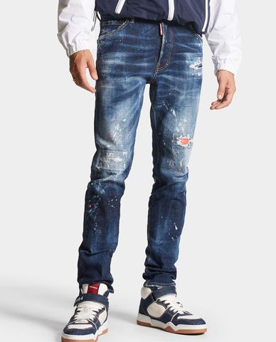  DSQUARED2 - Quần jeans nam phom ôm Dark Neon Splash Wash Cool Guy 