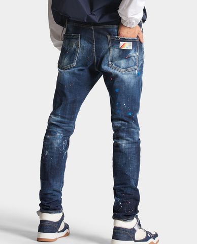  DSQUARED2 - Quần jeans nam phom ôm Dark Neon Splash Wash Cool Guy 