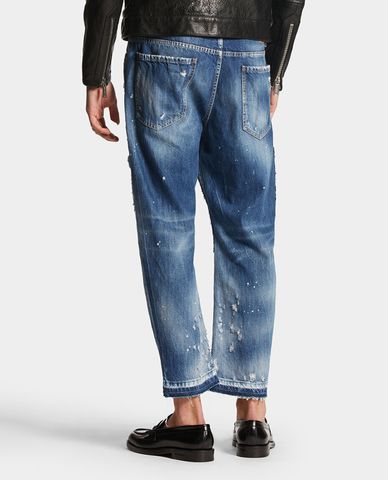  DSQUARED2 - Quần jeans nam ống đứng Dark Ripped Wash Big Brother 