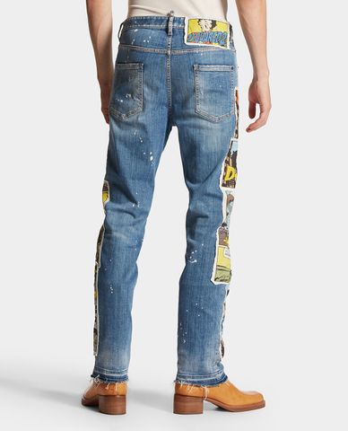 DSQUARED2 - Quần jeans nam phom ôm phối hình hoạt hình Betty Boop Wash 642 