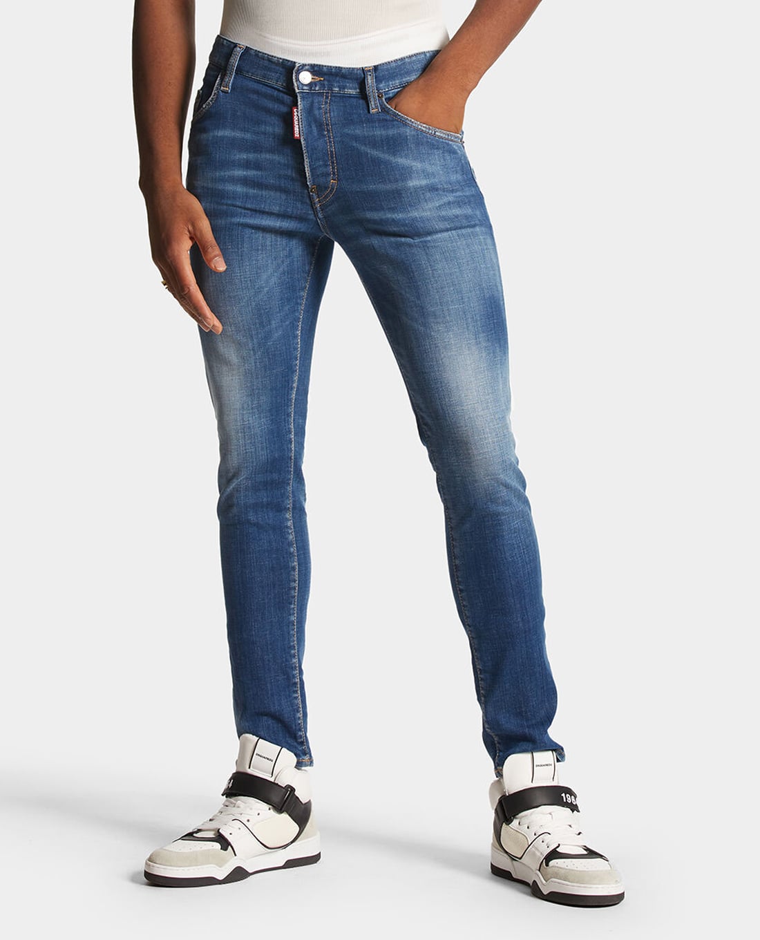 DSQUARED2 - Quần jeans nam phom ôm Medium Clean Wash Skater