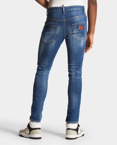  DSQUARED2 - Quần jeans nam phom ôm Medium Clean Wash Skater 