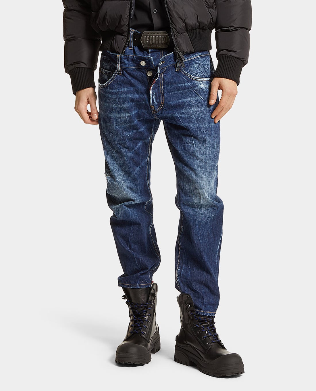 DSQUARED2 - Quần jeans nam phom ôm wash bạc Bro