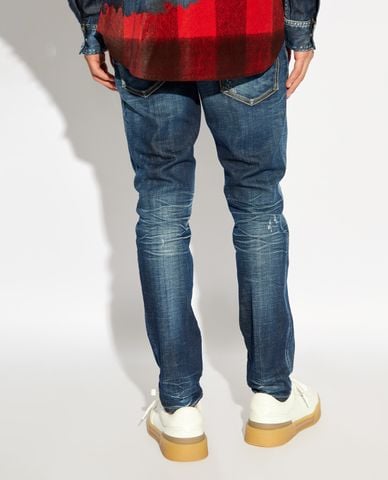  DSQUARED2 - Quần jeans nam ống đứng wash bạc thời thượng 