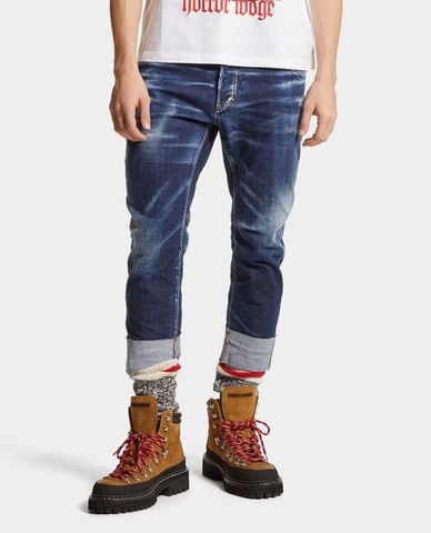  DSQUARED2 - Quần jeans nam phom ôm wash bạc Canadian Jack Wash Sailor 