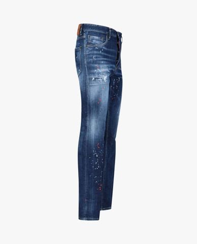  DSQUARED2 - Quần jeans nam phom ôm phối hoạ tiết 