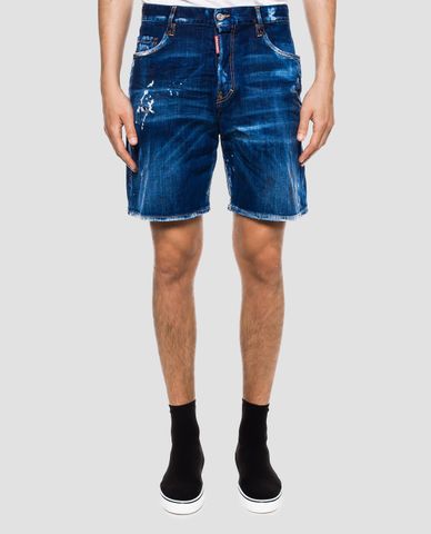  DSQUARED2 - Quần shorts jeans nam ống rộng 