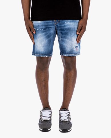  DSQUARED2 - Quần shorts jeans nam wash bạc thời trang 