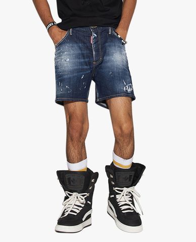  DSQUARED2 - Quần shorts denim nam Dark Ripped Wash Commando 