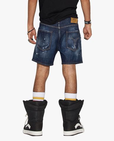  DSQUARED2 - Quần shorts denim nam Dark Ripped Wash Commando 