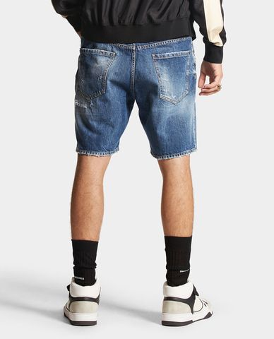 DSQUARED2 - Quần short jeans nam Dark Ripped Wash Marine 