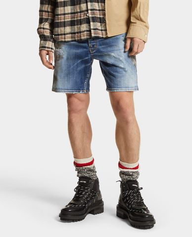  DSQUARED2 - Quần shorts jeans nam wash bạc Medium Muffa Wash Marin 