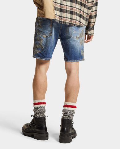  DSQUARED2 - Quần shorts jeans nam wash bạc Medium Muffa Wash Marin 