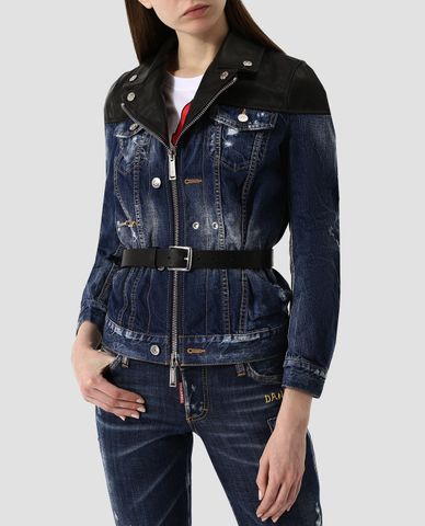  DSQUARED2 - Áo khoác nữ denim Distressed 