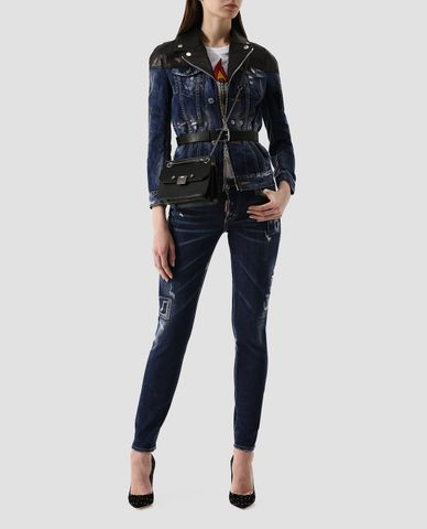  DSQUARED2 - Áo khoác nữ denim Distressed 