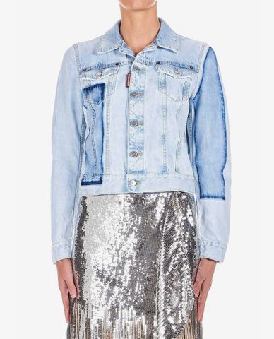  DSQUARED2 - Áo khoác jeans nữ Stonewashed Denim 