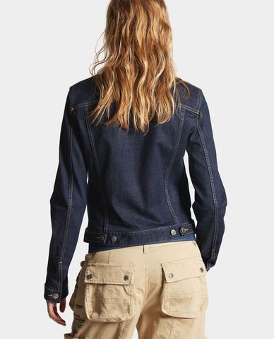  DSQUARED2 - Áo khoác denim nữ Dark Rince Wash Boyfriend 