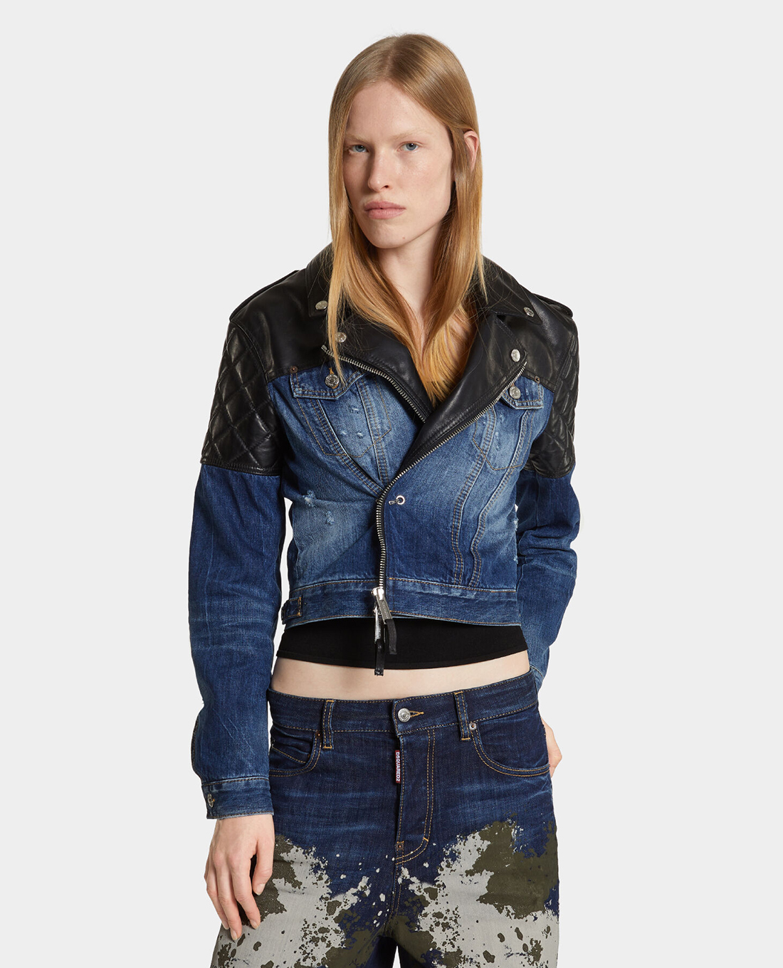 DSQUARED2 - Áo khoác denim nữ cách điệu thời trang