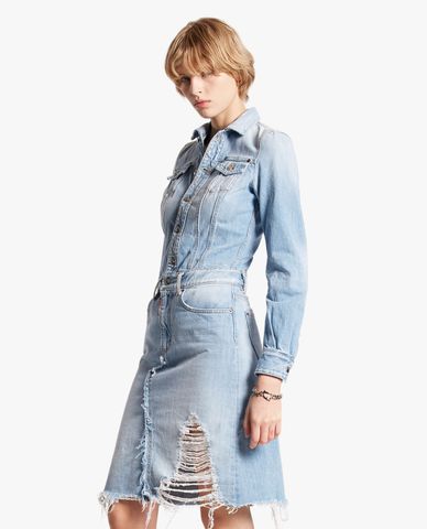  DSQUARED2 - Đầm sơ mi denim tay dài thời trang 