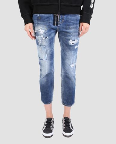 DSQUARED2 - Quần jeans nữ phom slim fit Cool Girl Cropped Jean 