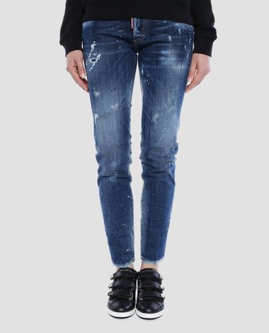  DSQUARED2 - Quần jeans nữ ống suông Jennifer Blue 