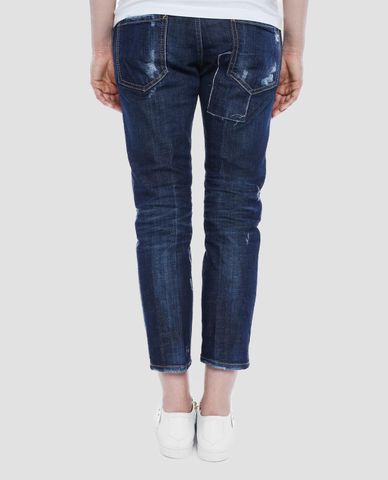  DSQUARED2 - Quần jeans nữ lửng ống suông London Twiggy 