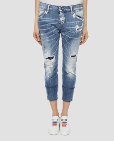  DSQUARED2 - Quần jeans nữ chi tiết rách vải Cool Girl 