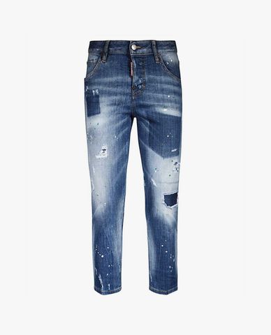  DSQUARED2 - Quần jeans nữ denim wash bạc phom ôm thời trang 