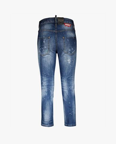  DSQUARED2 - Quần jeans nữ denim wash bạc phom ôm thời trang 