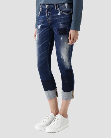  DSQUARED2 - Quần jeans nữ xắn ống Slim Fit 