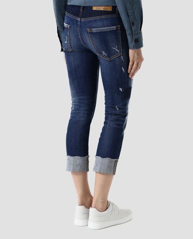  DSQUARED2 - Quần jeans nữ xắn ống Slim Fit 