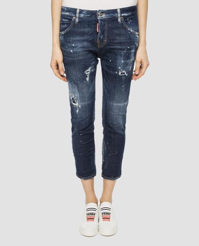  DSQUARED2 - Quần jeans nữ lửng ống suông Cool Girl Cropped 