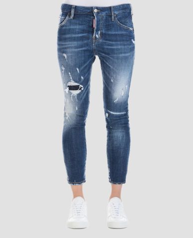  DSQUARED2 - Quần jeans nữ phom slim fit Cool Girl Cropped 