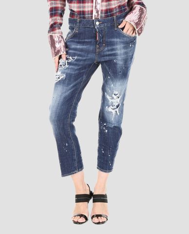  DSQUARED2 - Quần jeans nữ denim ống suông Cool Girl 