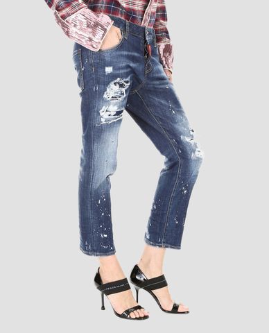  DSQUARED2 - Quần jeans nữ denim ống suông Cool Girl 