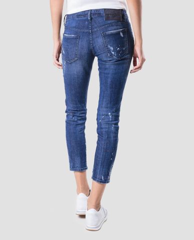  DSQUARED2 - Quần jeans nữ phom slim fit Jennifer Cropped 