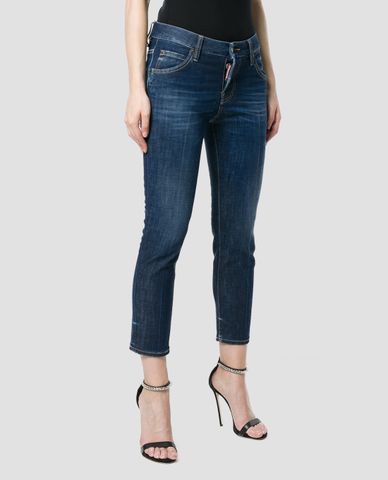  DSQUARED2 - Quần jeans nữ lưng cao ống suông Cool Girl 