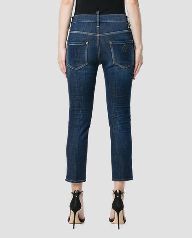  DSQUARED2 - Quần jeans nữ lưng cao ống suông Cool Girl 