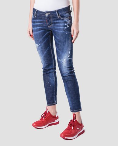  DSQUARED2 - Quần jeans nữ phom slim fit Jennifer Cropped 