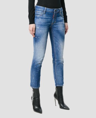  DSQUARED2 - Quần jeans nữ phom slim fit Cropped Twiggy 
